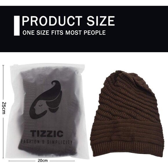 Women's Brown Winter Knitted Loose Style Soft Comfortable Warm Skiing Beanies - Picture 5 of 9